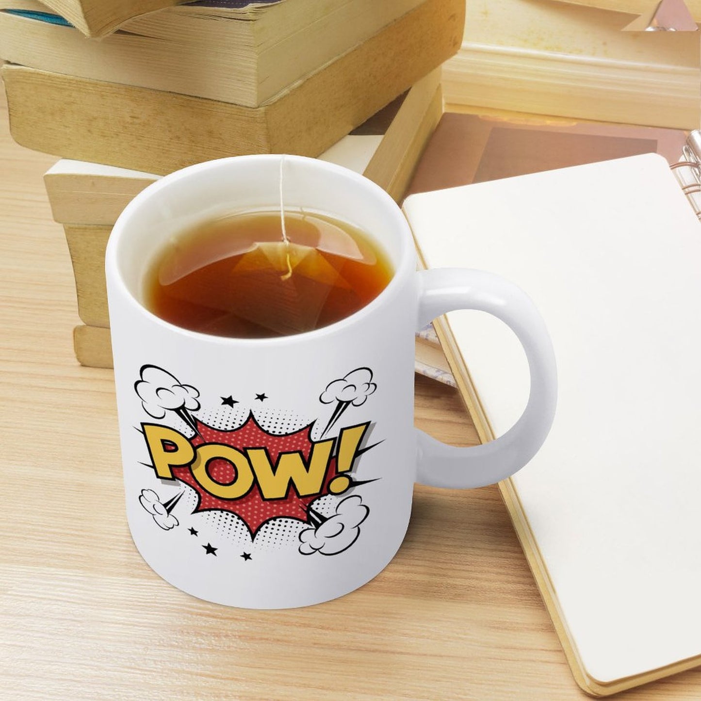 14oz White Ceramic Mug with Handle