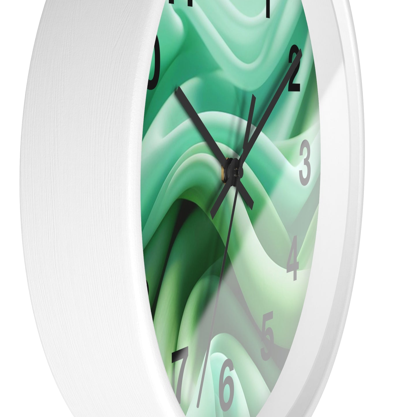 Serene Abstract Green Wall Clock, Modern Home Decor, Relaxing Timepiece, Gifts for Nature Lovers, Minimalist Wall Art