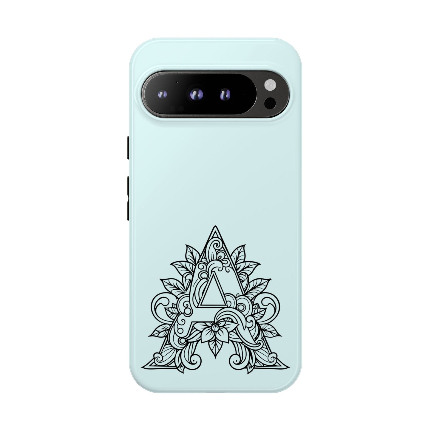Personalized Tough Phone Case, Floral Monogram Cell Phone Cover, Custom Protective Case, Unique Gift, Birthday, Graduation
