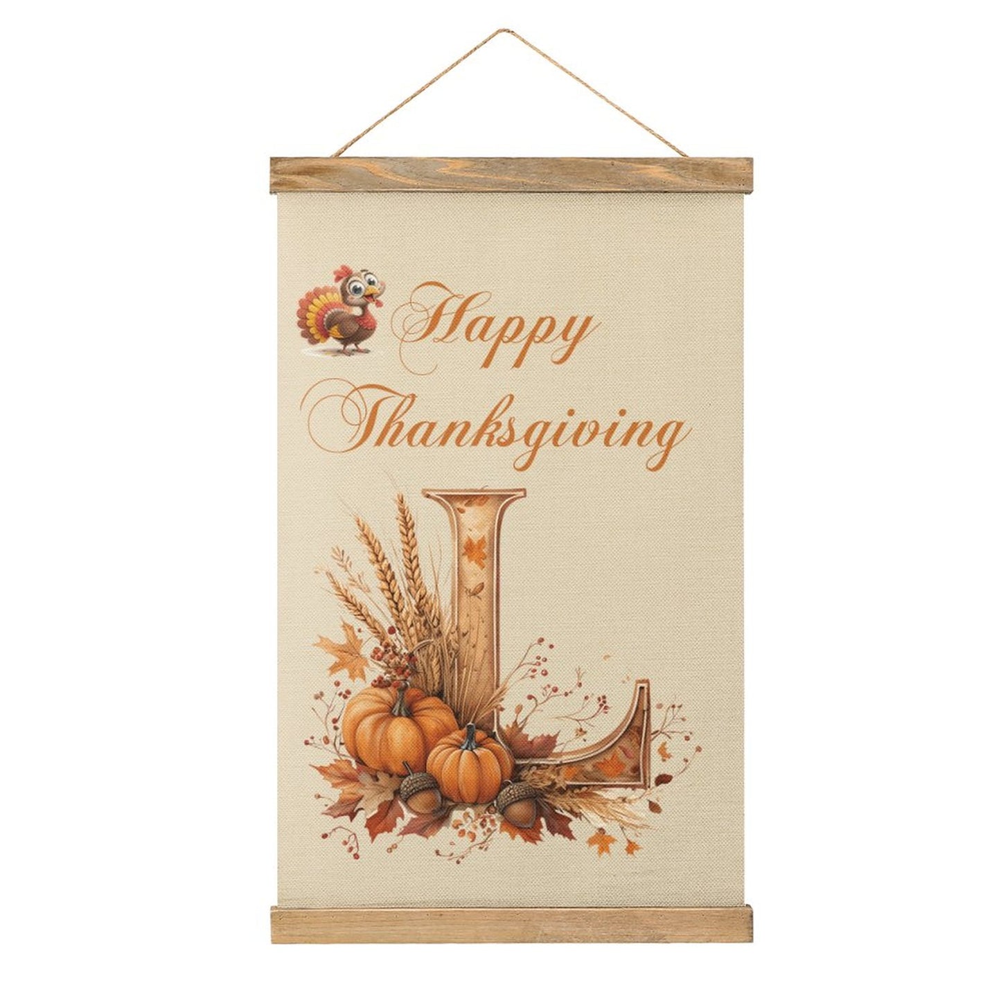 Framed Flax Painting Wall Decor - Letter L