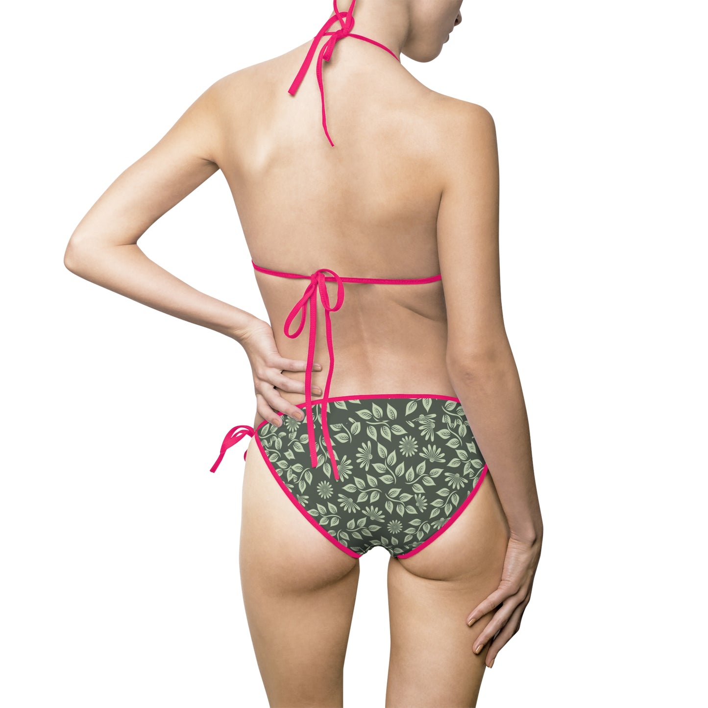 Floral Print Women's Bikini Swimsuit, Beachwear