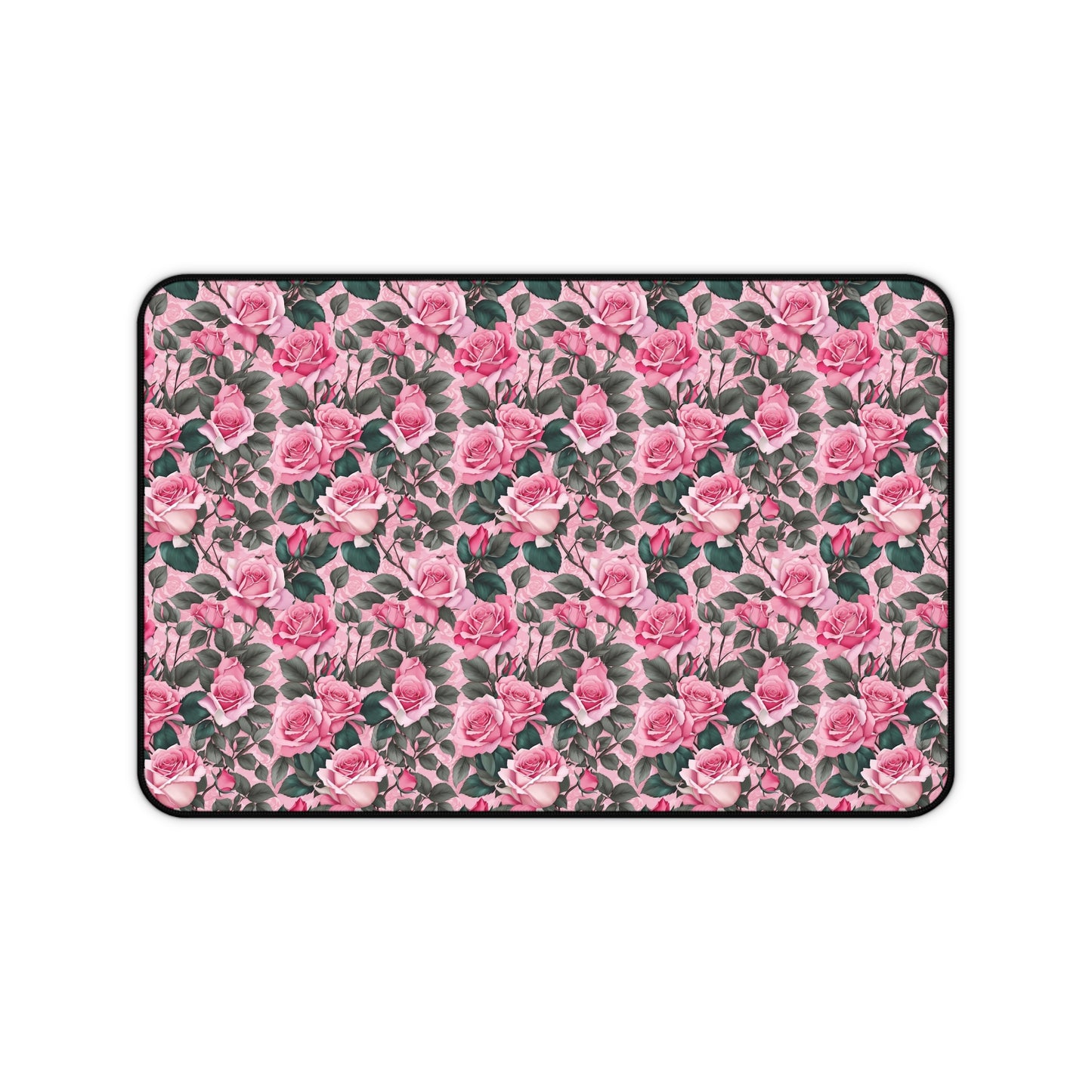 Floral Desk Mat, Elegant Workspace Decor, Gift for Her, Home Office Accessory, Mother's Day Gift, Pink Rose Design