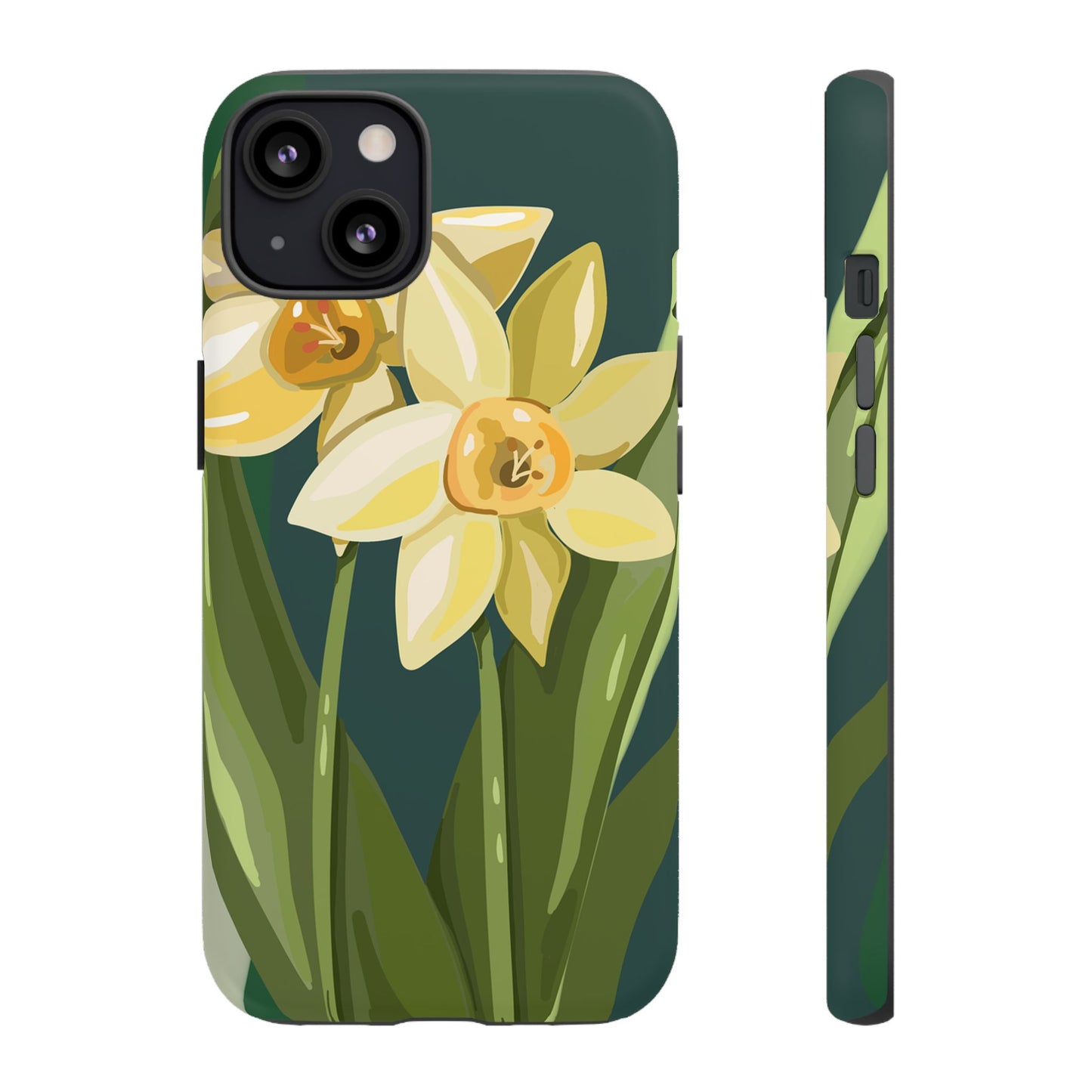 Floral Phone Case - Yellow Daffodil Design, Tough Phone Cover, Spring Decor, Floral Gift, Nature-Inspired Accessories