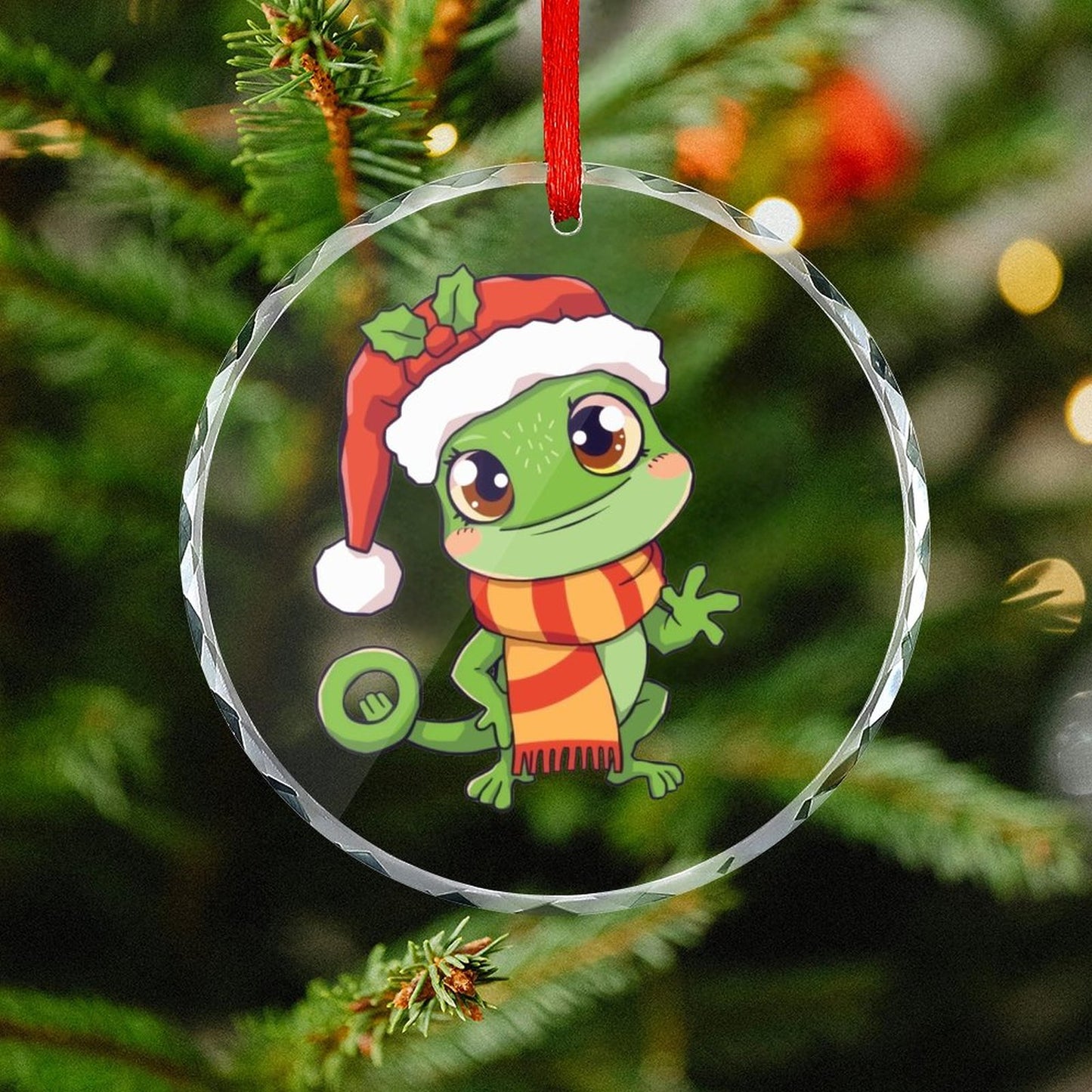 Glass Circular Ornament Pendant