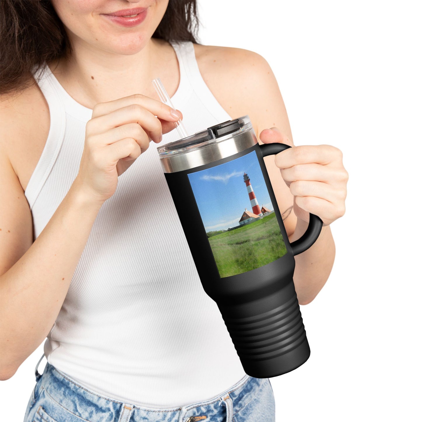 Scenic Insulated Travel Mug, 40oz | Perfect for Coffee Lovers, Outdoor Adventures, Travel Gifts, Eco-Friendly Sippers, Beach Days