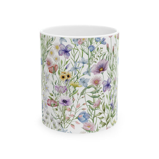 Ceramic Mug, (11oz, 15oz) - wildflowers