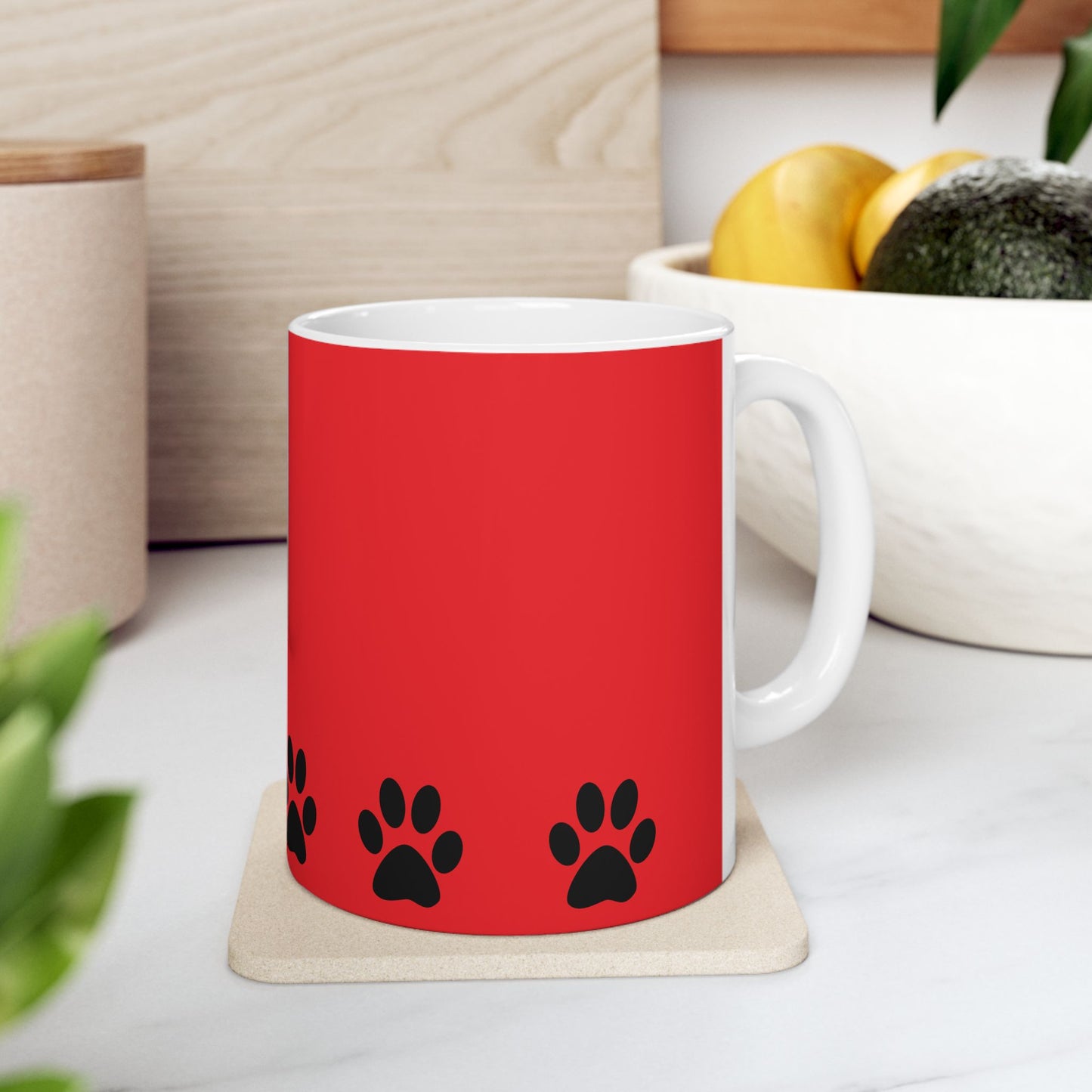 Paw Print Ceramic Mug - Ideal for Pet Lovers, Dog Owners, Animal Enthusiasts, Gift for Pet Birthdays, Cozy Coffee Moments, Kitchen Decor