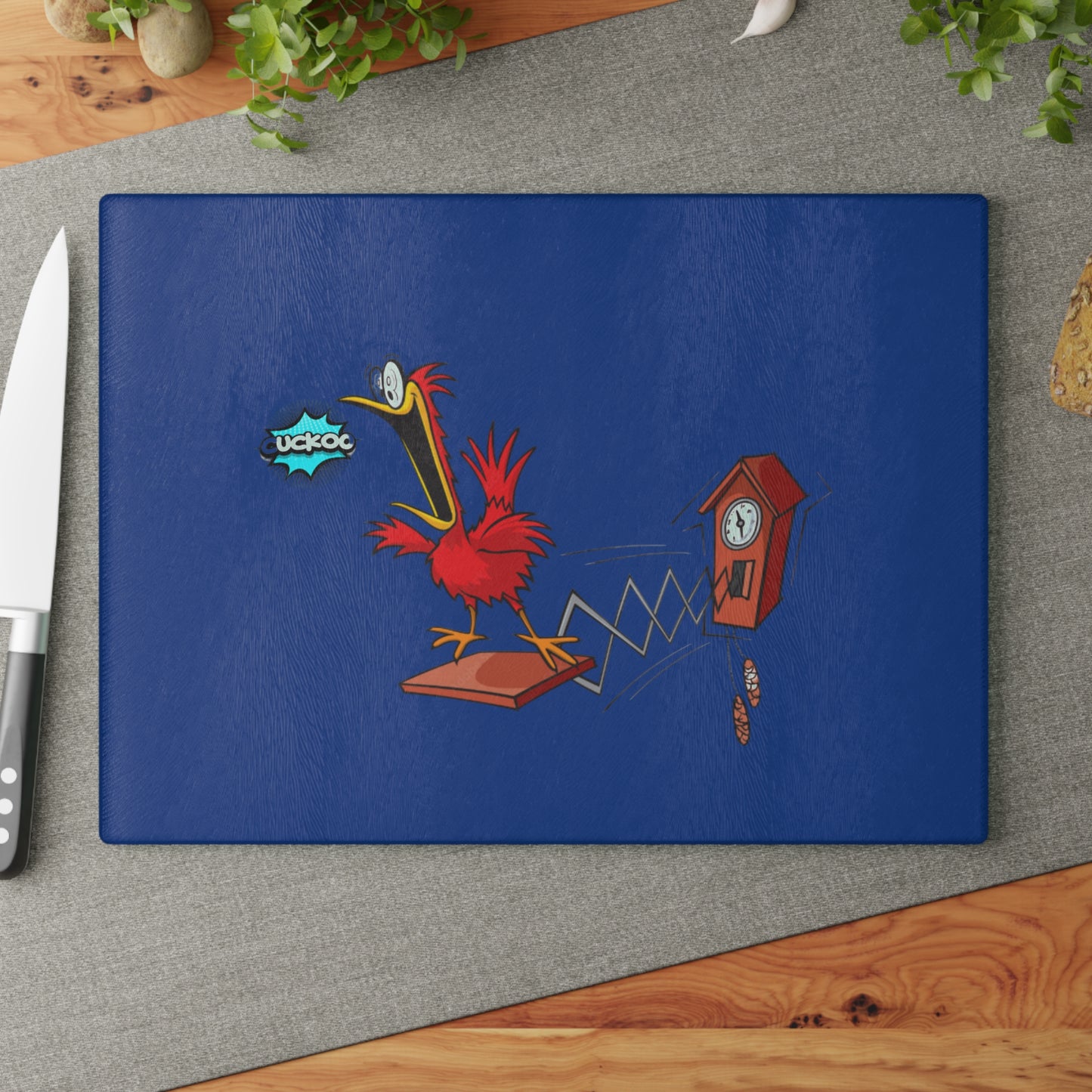Whimsical Bird Glass Cutting Board, Kitchen Decor, Gift for Chefs, Unique Kitchenware, Fun Cooking Accessory, Bird Lover Gift