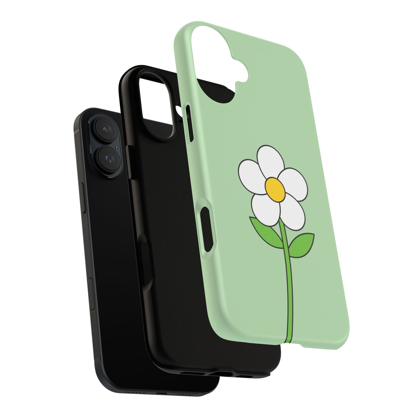 Floral Phone Case - Tough Cases for Nature Lovers, Cute Green Flower Design, iPhone Cover, Gift for Her, Spring Accessories