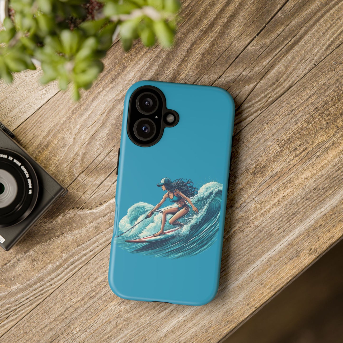 Surfing Phone Case, Coastal Vibes Phone Cover, Tough Cases for Beach Lovers, Ocean Art Phone Accessories, Summer Gift Idea