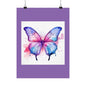 Butterfly Watercolor Matte Poster — Purple Vertical Art Print