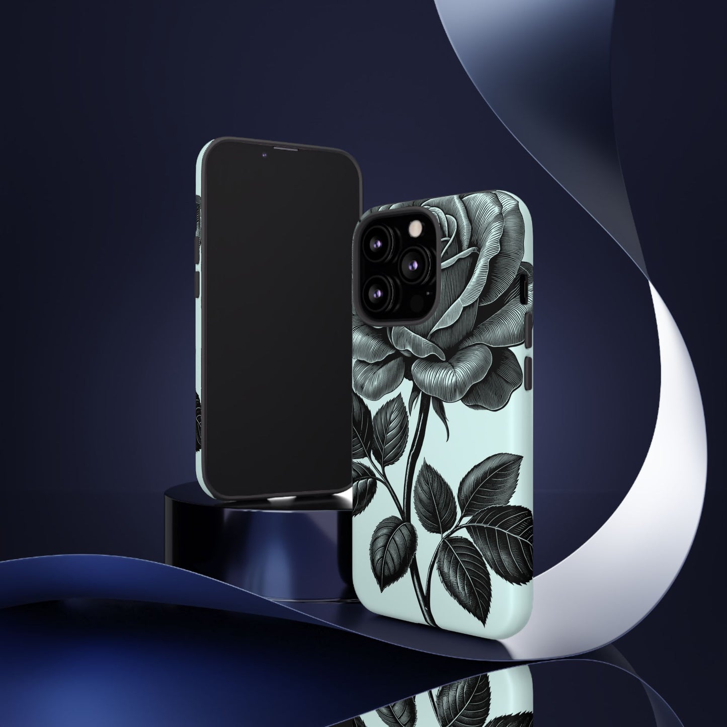 Elegant Floral Phone Case, Tough Cases for iPhones, Black Rose Design, Gift for Her, Stylish Phone Cover, Birthday Gifts