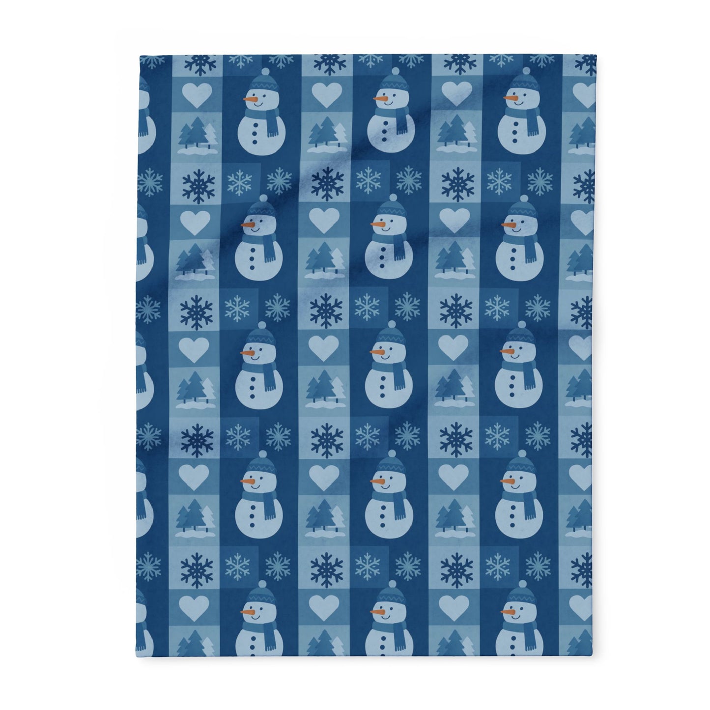Cozy Snowman Fleece Blanket - Winter Decor, Holiday Gift, Couch Cover, Christmas Throw, Plush Blanket