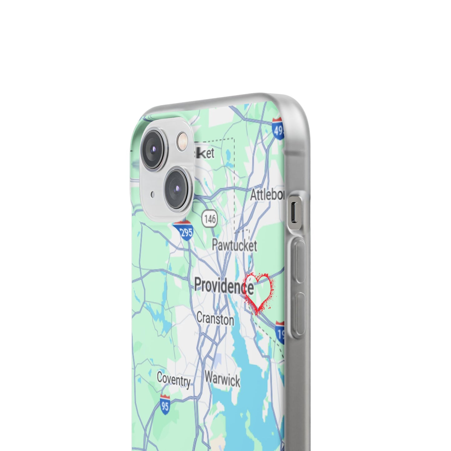Providence Heart Map Phone Case - Custom Flexible Smartphone Protector, Gift for Her, Map Lover's Accessory, Personalized Case, Travel [...]