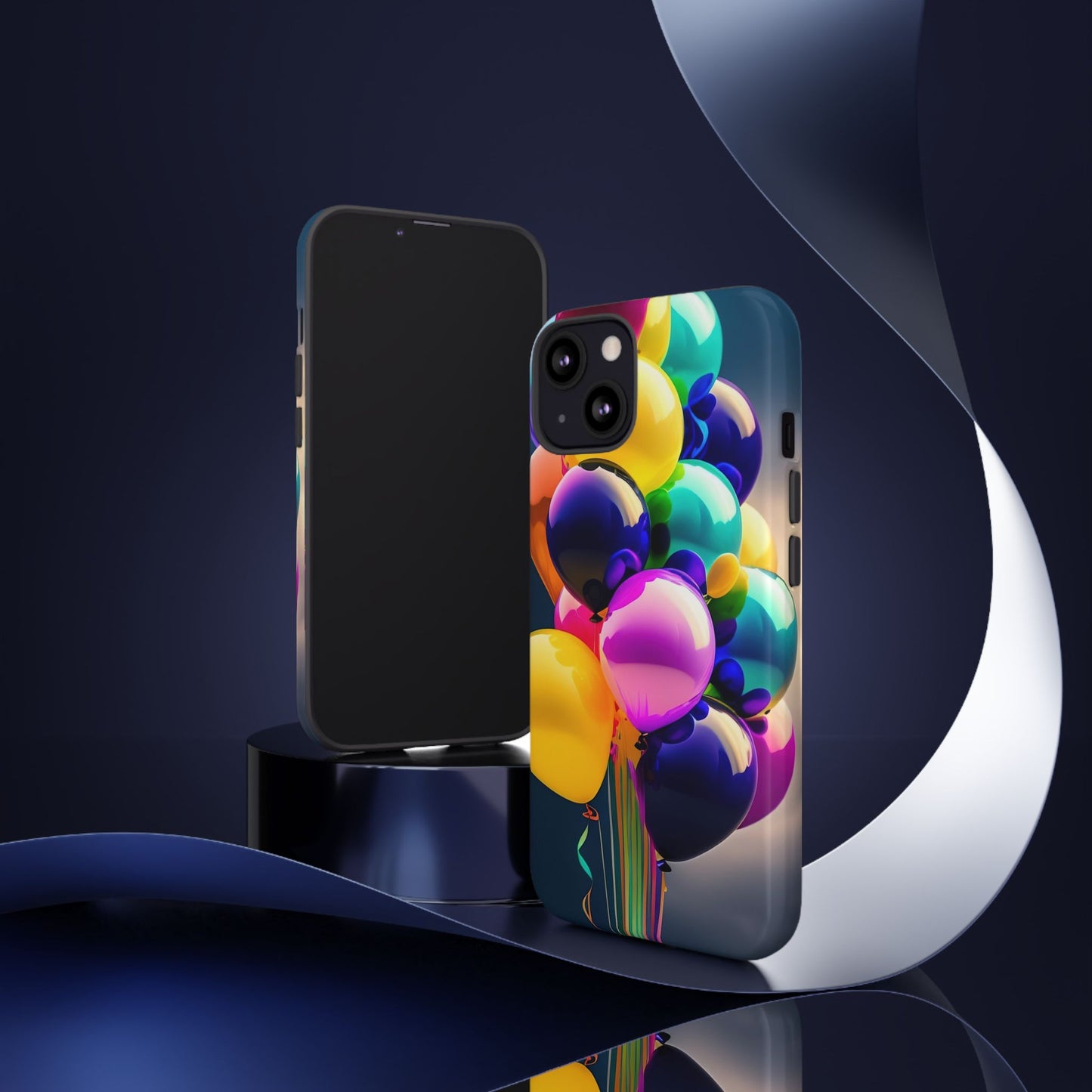 Colorful Balloon Tough Phone Case — Vibrant Party Balloons Protective Cover