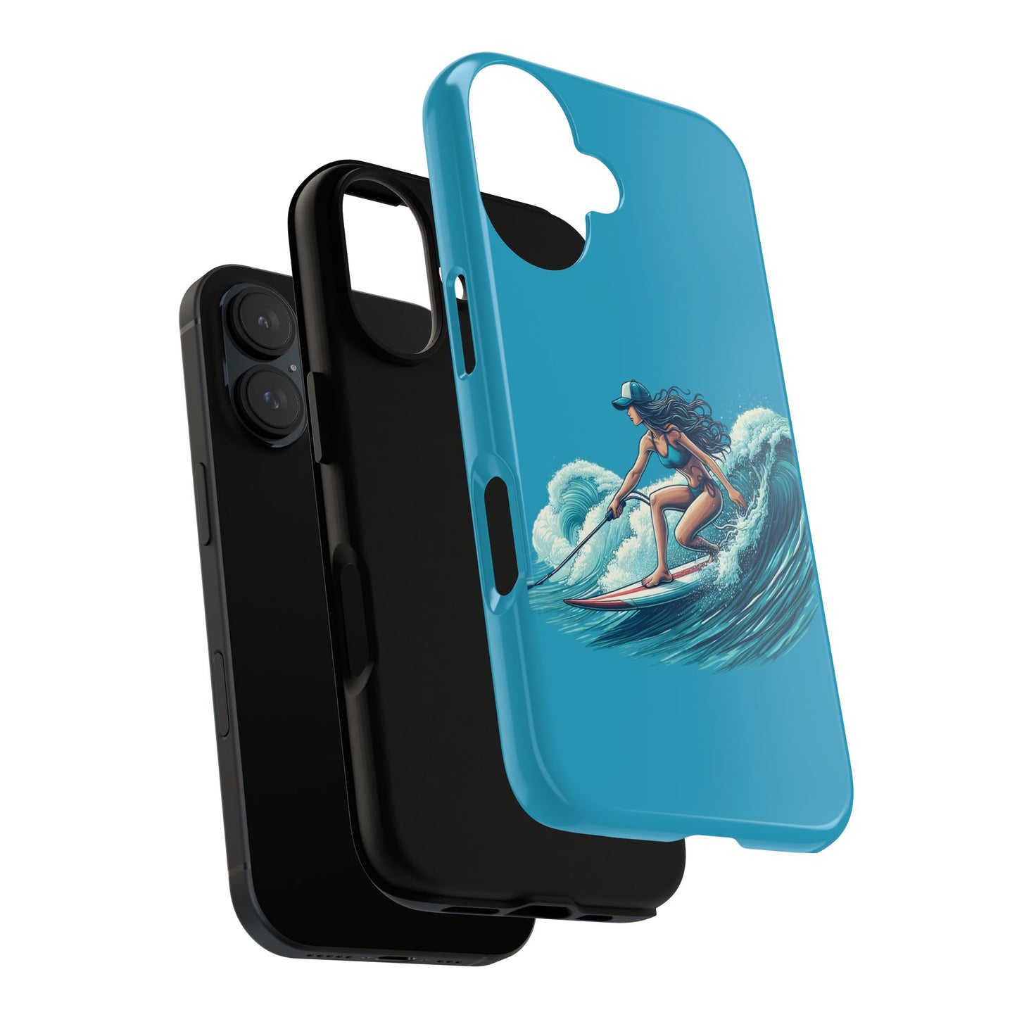 Surfing Phone Case, Coastal Vibes Phone Cover, Tough Cases for Beach Lovers, Ocean Art Phone Accessories, Summer Gift Idea