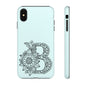 Personalized Tough Phone Case- Letter B, Floral Monogram Cell Phone Cover, Custom Protective Case, Unique Gift, Birthday, Graduation