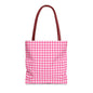 Cute Pink Gingham Tote Bag - Reusable Shopping Bag, Beach Tote