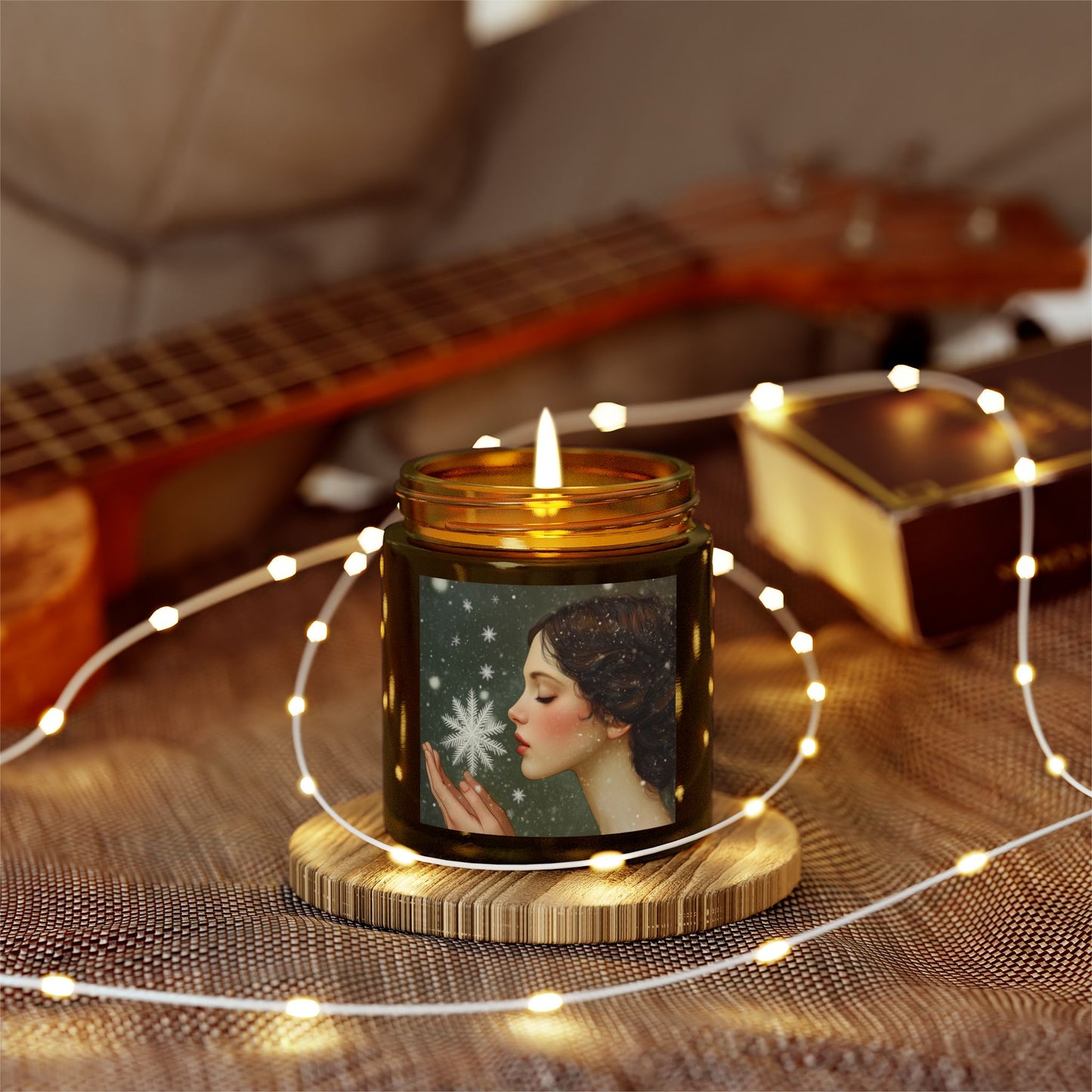 Coconut Apricot Scented Candle, Limited Edition Winter Candle, Decorative Home Fragrance, Gift for Her, Cozy Holiday Decor