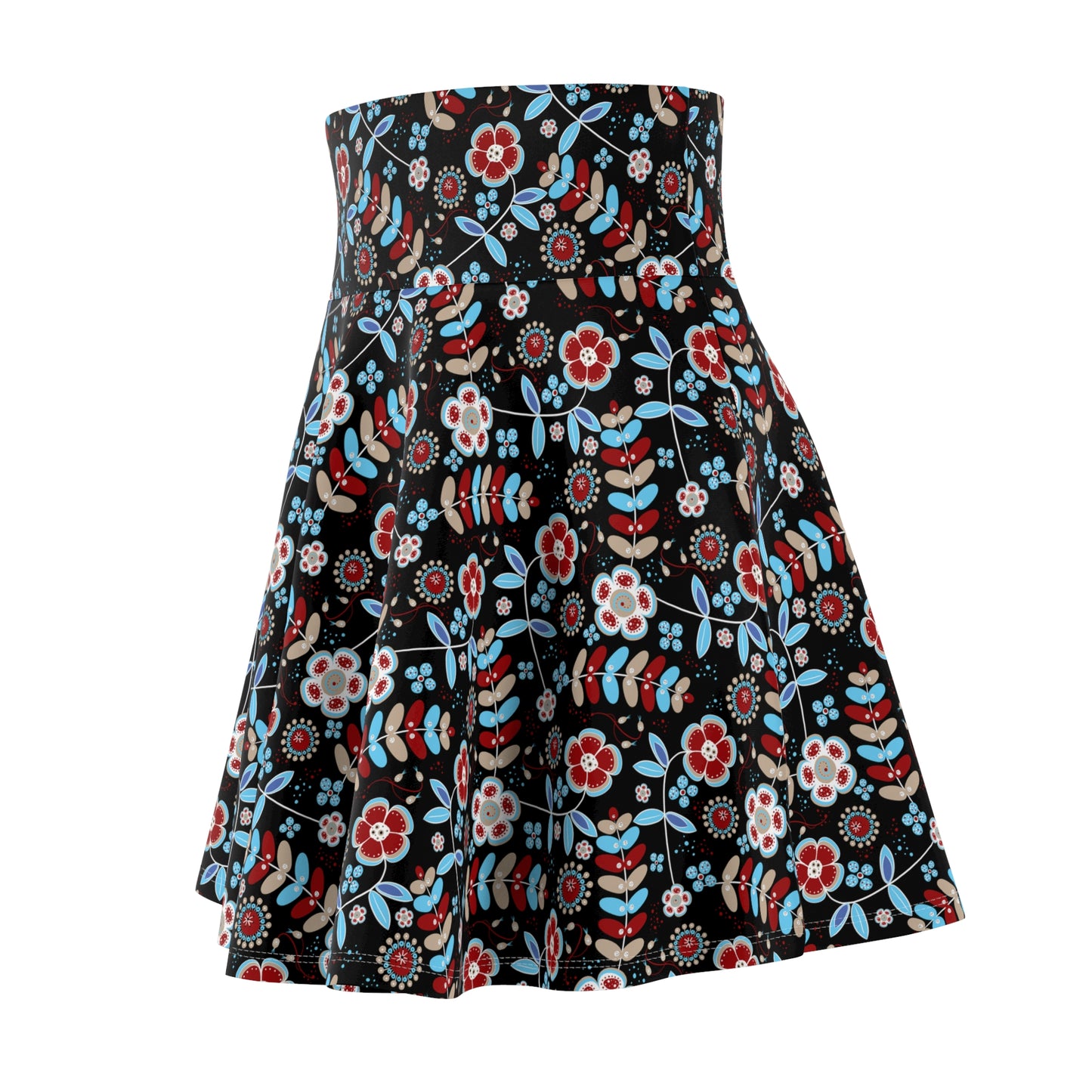 Floral Women's Skater Skirt - Vibrant Spring Fashion, Boho Chic Outfit, Festival Attire, Everyday Wear, Perfect for Summer Days
