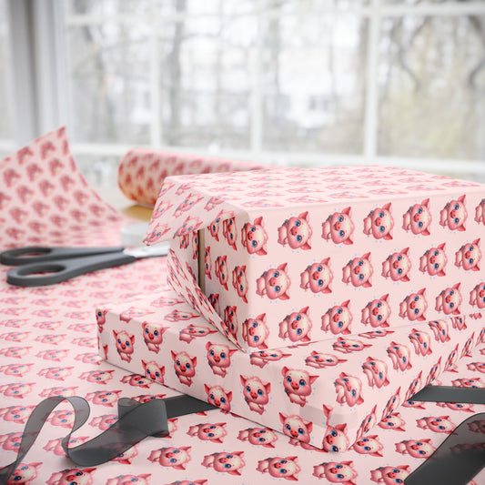 Cute Pig Pattern Wrapping Paper, Gift Wrap for Birthdays, Holidays, Baby Showers, Party Decor, Craft Projects