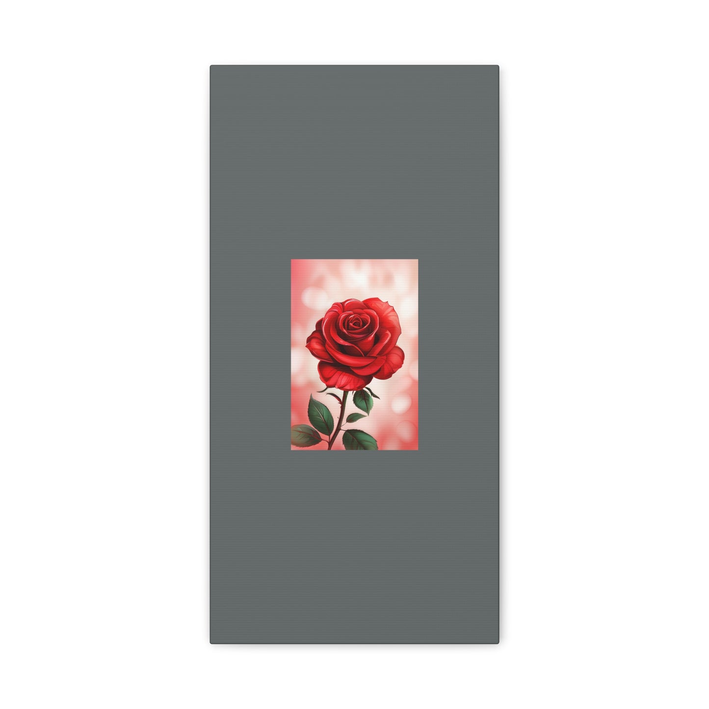 Red Rose Vertical Matte Canvas Print — Romantic Floral Wall Art