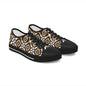 Low Top Sneakers — Geometric Tan & Black Aztec Pattern
