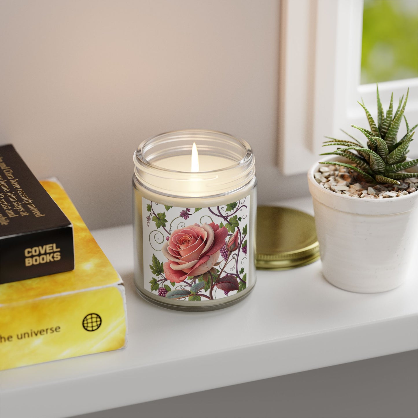 Romantic Floral Scented Candle, Perfect Gift for Her, Rose Essence, Home Decor, Aromatherapy