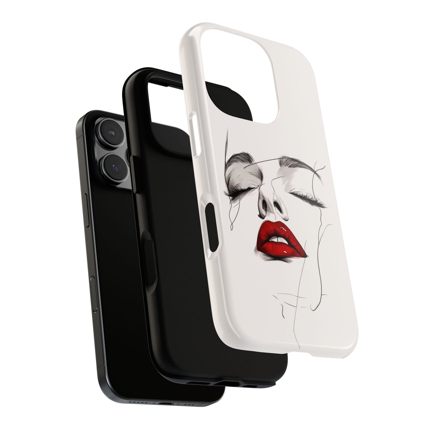 Stylish Phone Case with Artistic Lip Design, Femme Tech Accessory, Trendy Device Cover, Gift for Her, Unique Phone Accessories