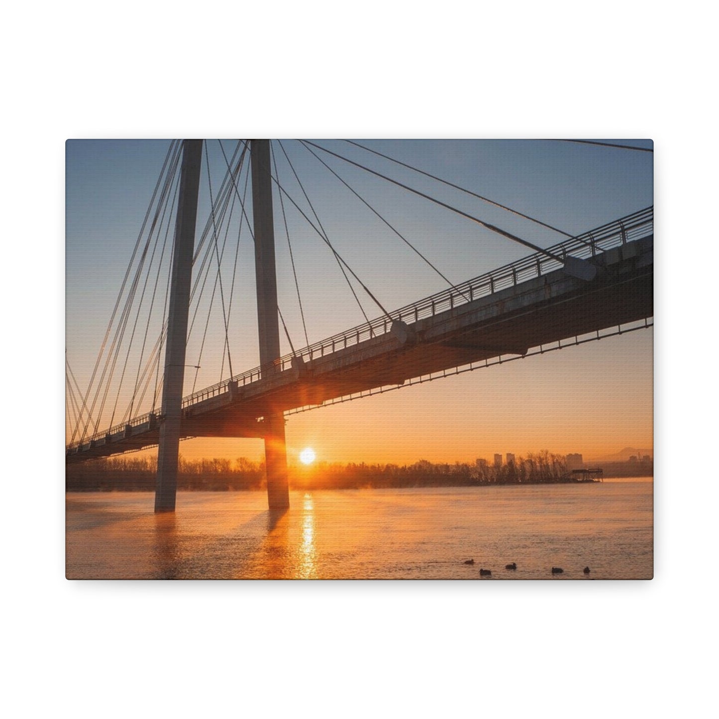 Sunrise Bridge Canvas Wall Art — Matte Stretched Canvas