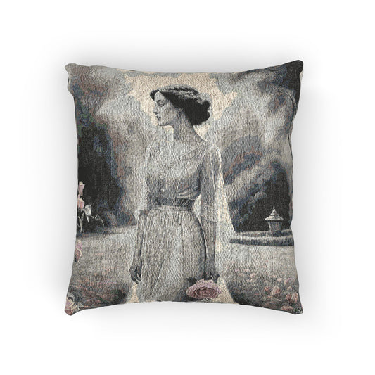 Vintage Floral Woven Pillow, Cozy Home Decor, Elegant Couch Pillow, Artisanal Gift for Home, Decorative Throw, Vintage Style Cushion