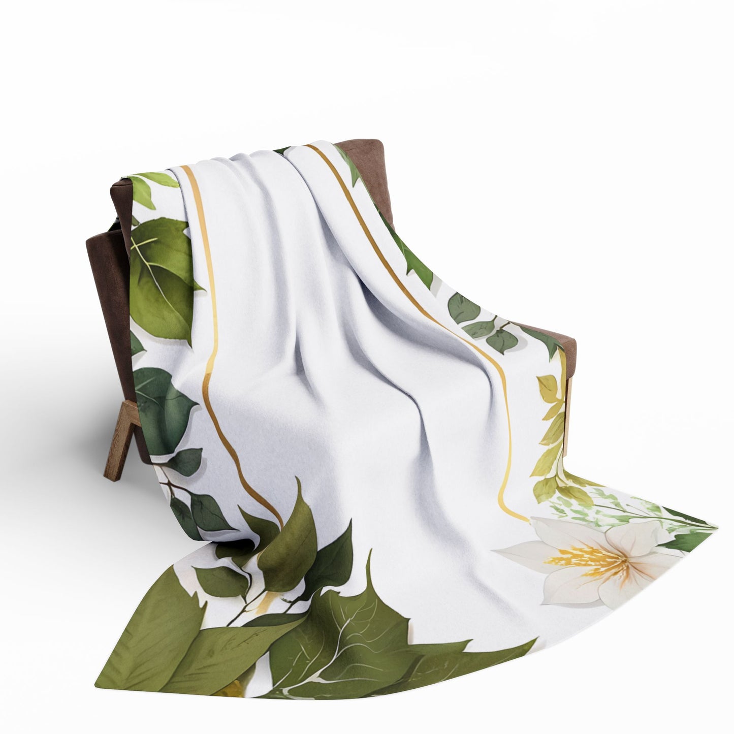 Floral Arctic Fleece Blanket, Cozy Throw, Home Decor, Gift for Her, Botanical Blanket, Seasons Gift, Relaxing Atmosphere