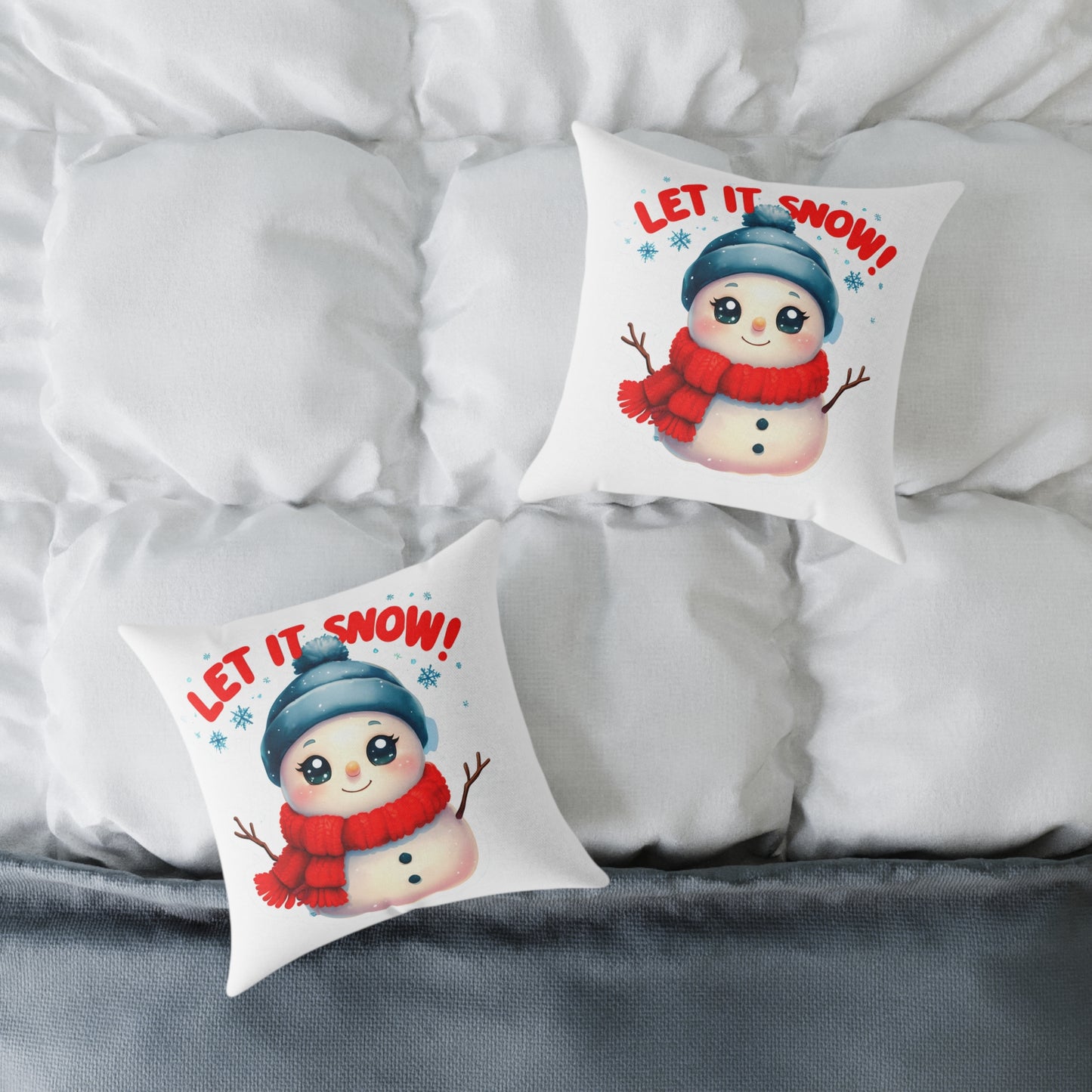 Let It Snow Snowman Pillow