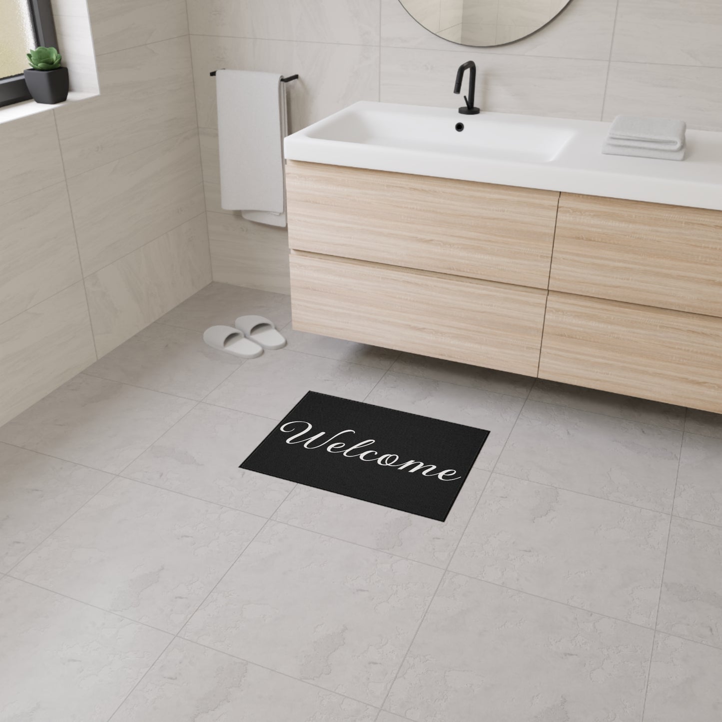 Welcome Heavy Duty Floor Mat — Durable Outdoor/Indoor Doormat with Elegant Script