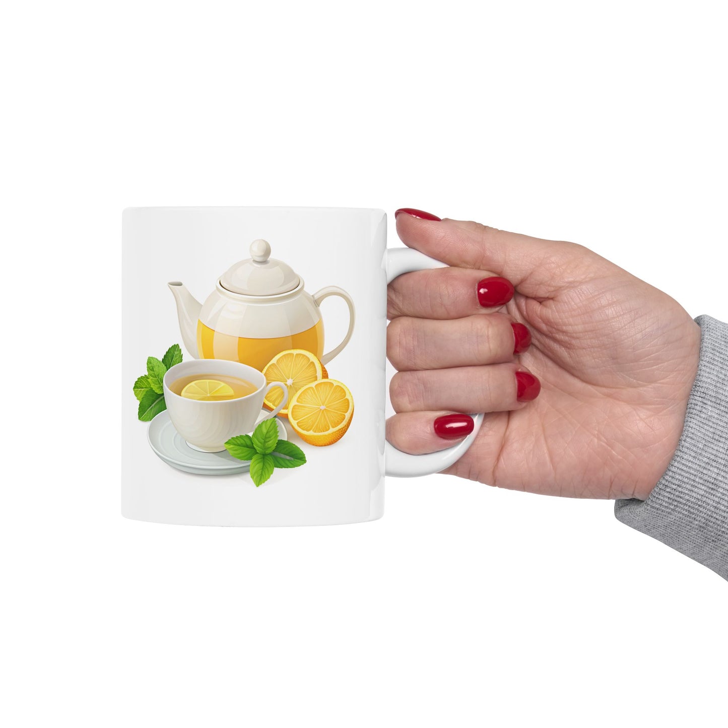 Citrus Delight Ceramic Mug - Refreshing Lemonade Design, Perfect for Tea Lovers, Kitchen Decor, Gift for Friends, Summer Sips