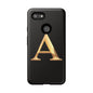 Custom Phone Case with Gold Letter A, Monogrammed Gift, Tough Protective Case, Personalized Phone Accessory, Unique Phone Cover