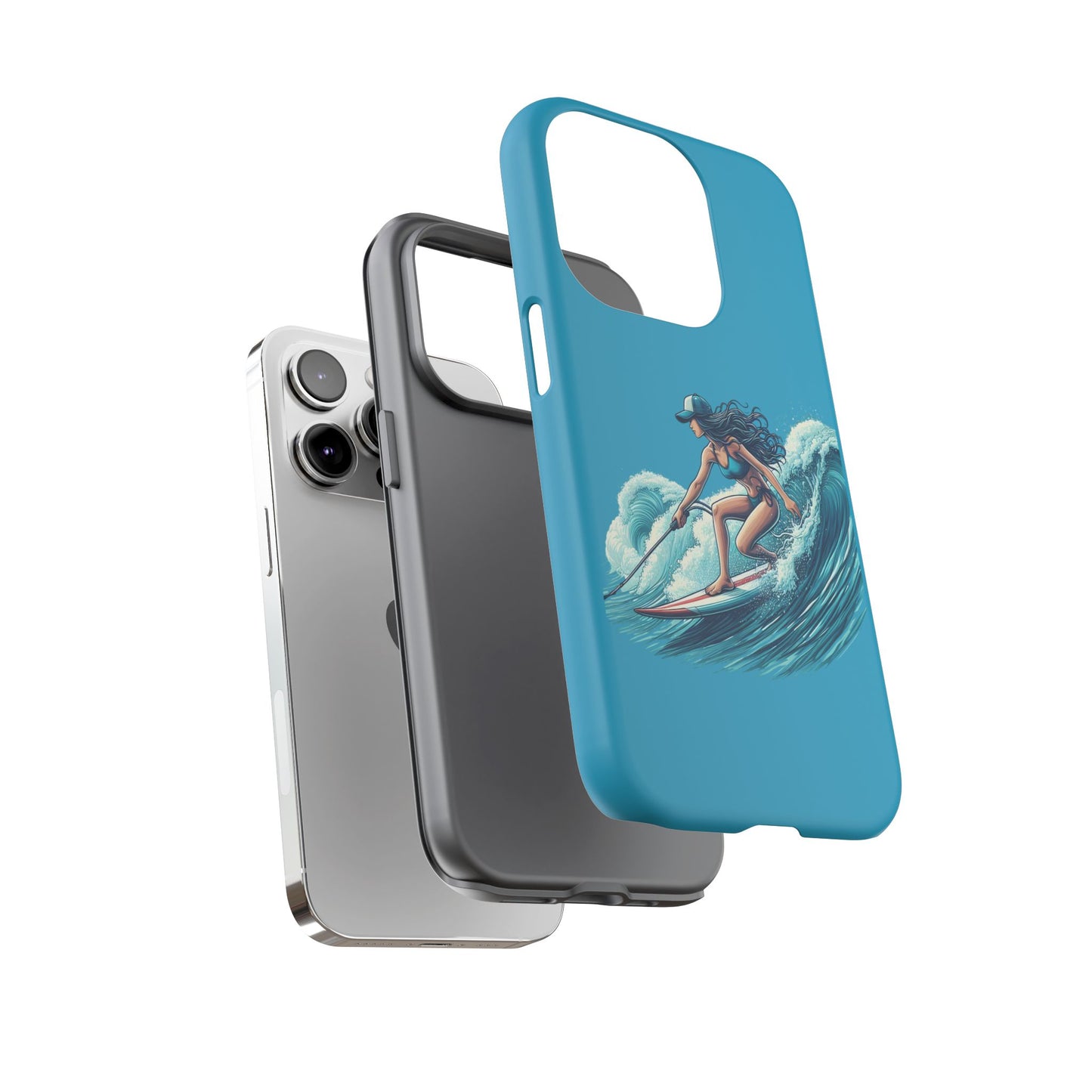 Surfing Phone Case, Coastal Vibes Phone Cover, Tough Cases for Beach Lovers, Ocean Art Phone Accessories, Summer Gift Idea