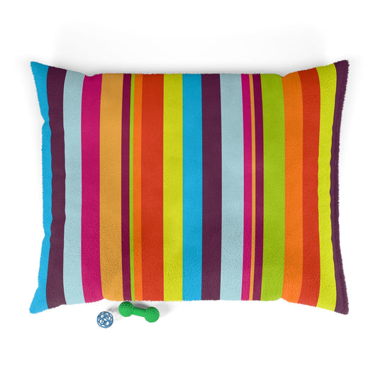 Vibrant Striped Pet Bed - Cozy Dog & Cat Cushion for Comfort, Modern Design Pet Bedding, Colorful Pet Furniture, Pet Gift