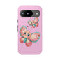 Cute Butterfly Phone Case, Tough Phone Cover, Girly Phone Accessory, Unique Gift for Her, Kids Phone Case, Floral Design Case