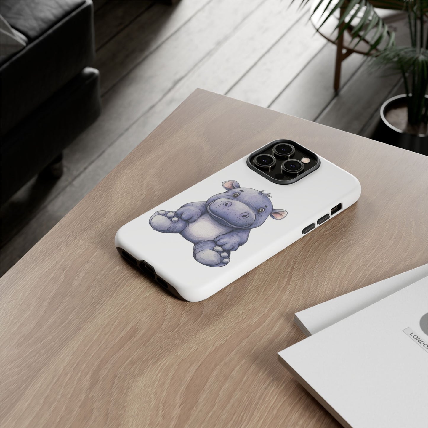 Cute Hippo Phone Case, Unique Tough Cases, Animal Lover Gift, Cute Animal Design, Baby Animal Phone Accessory