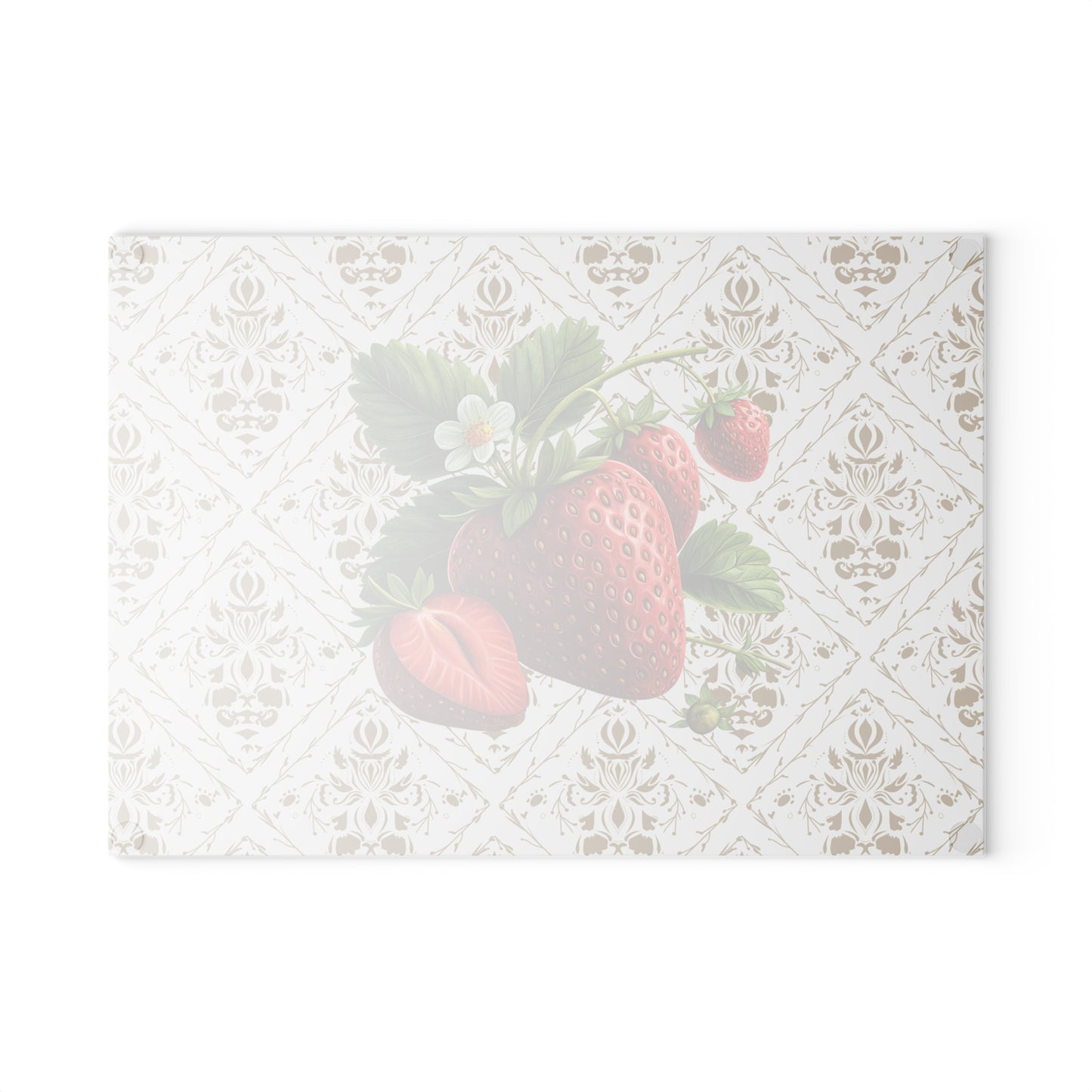 Charming Strawberry Glass Cutting Board - Perfect for Kitchens, Gifts