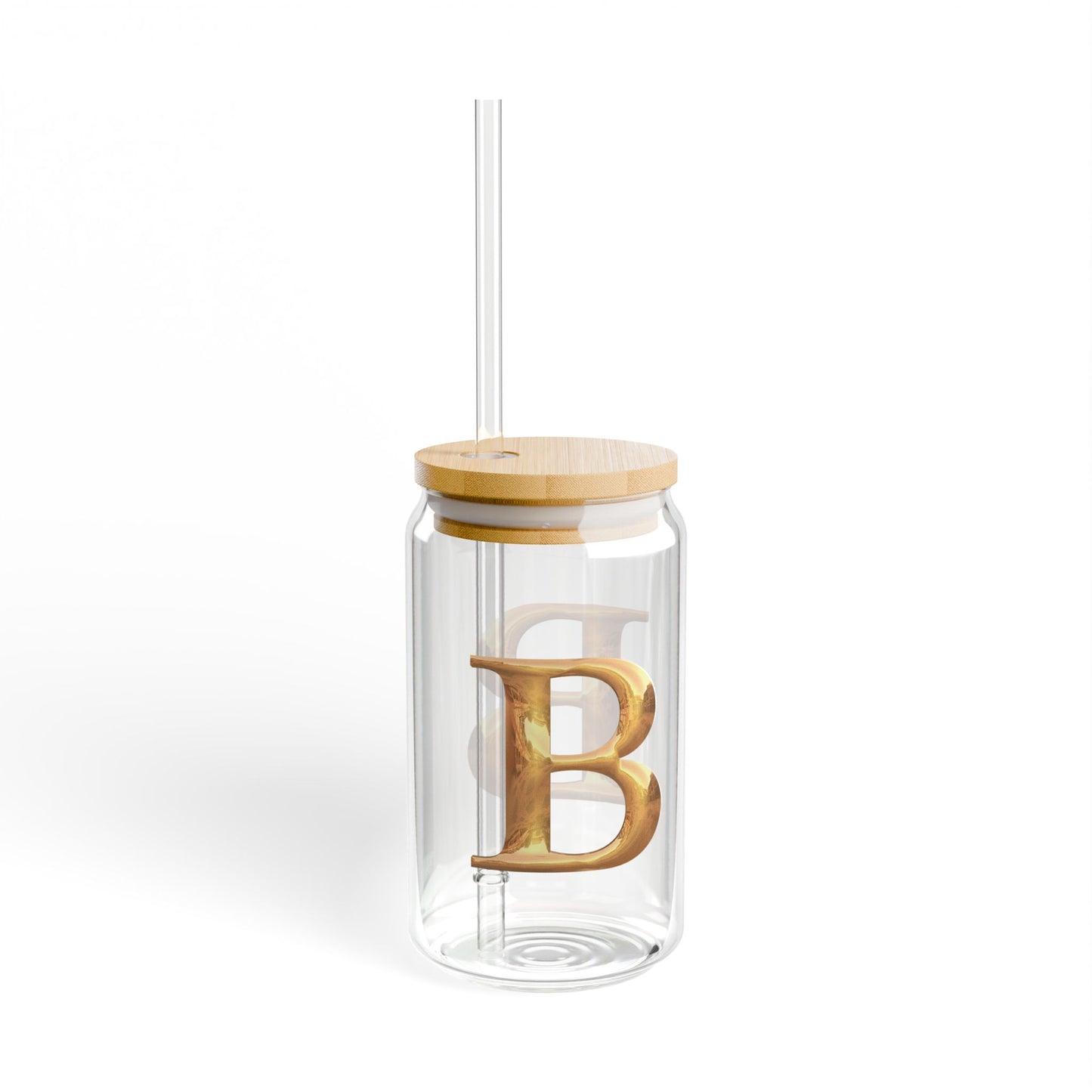 Personalized Sipper Glass, Customizable Drinkware Letter B