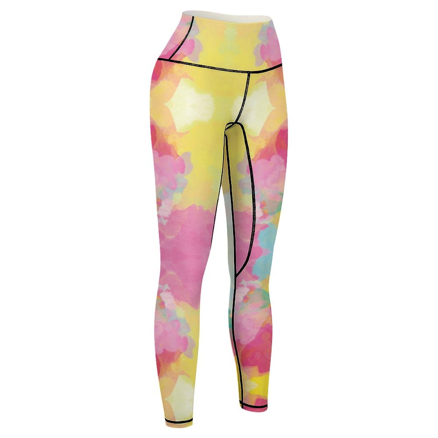 Women Workout Yoga Pants with Lines YJ033 (All-Over Printing)
