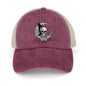 Cotton Trucker Hat for Casual Style - Skull and Roses