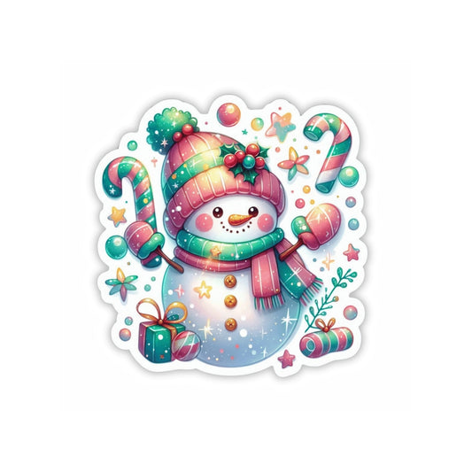 Festive Snowman Kiss-Cut Stickers, Holiday Decor, Christmas Gift, Winter Wonderland, Cute Snowman Stickers, Craft Supplies, Scrapbooking