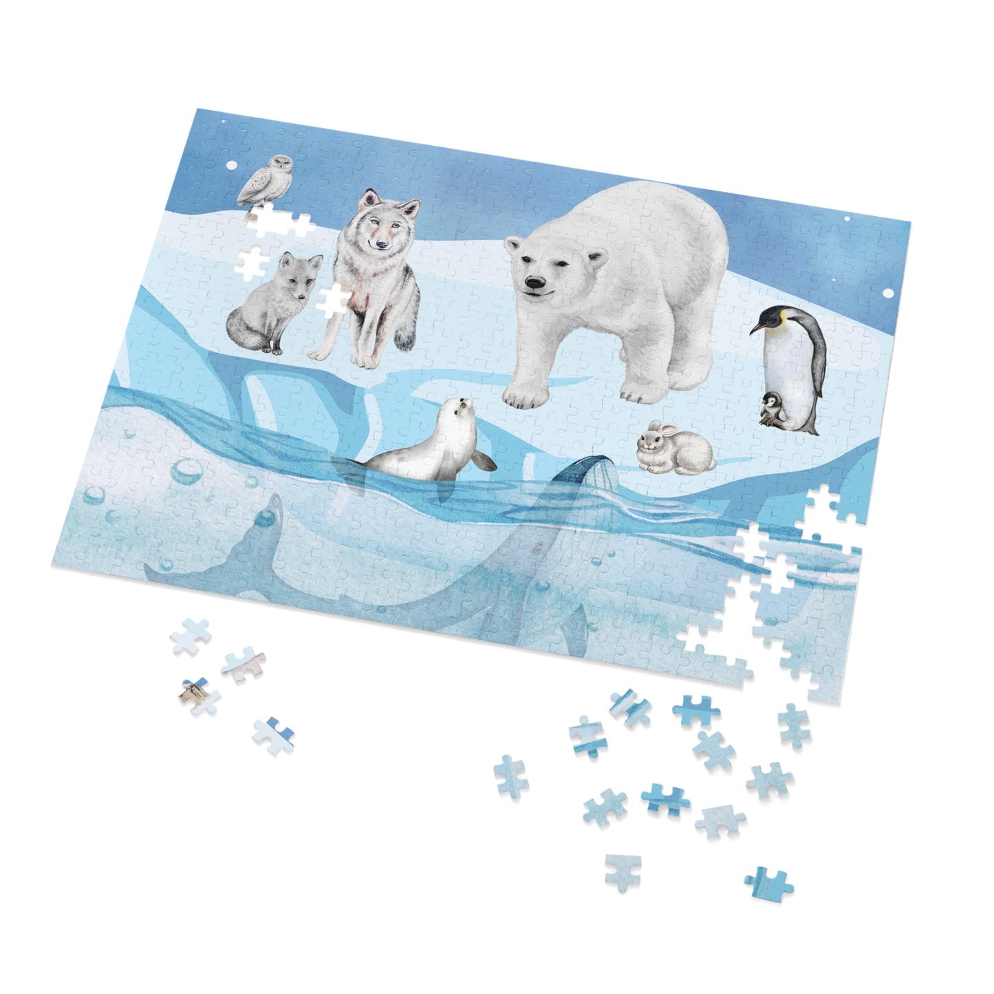 Polar Wildlife Jigsaw Puzzle, Relaxing Family Game, Educational Kids Activity, Nature Lover Gift, Arctic Animals Decor