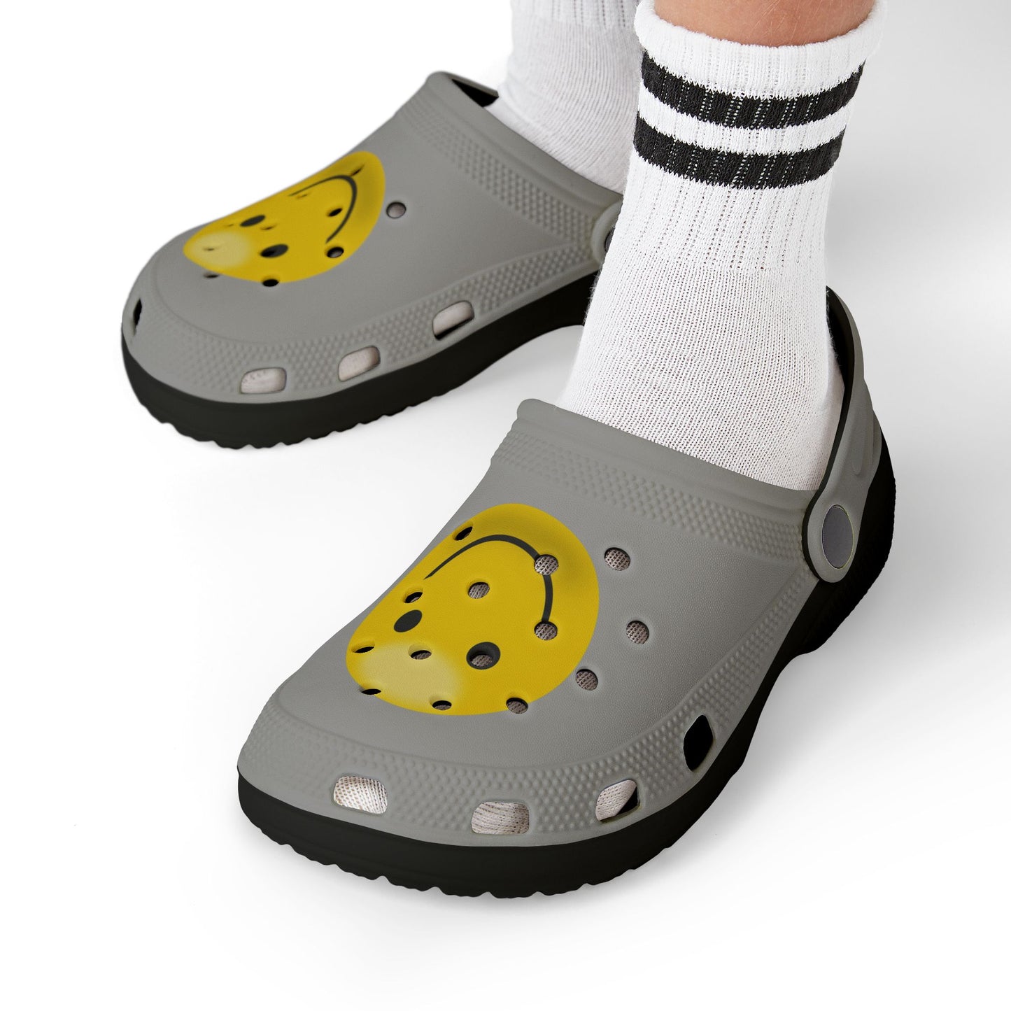 Smiley Face Clogs, Kid's EVA Foam Shoes, Comfortable Summer Footwear, Fun Playtime Shoes
