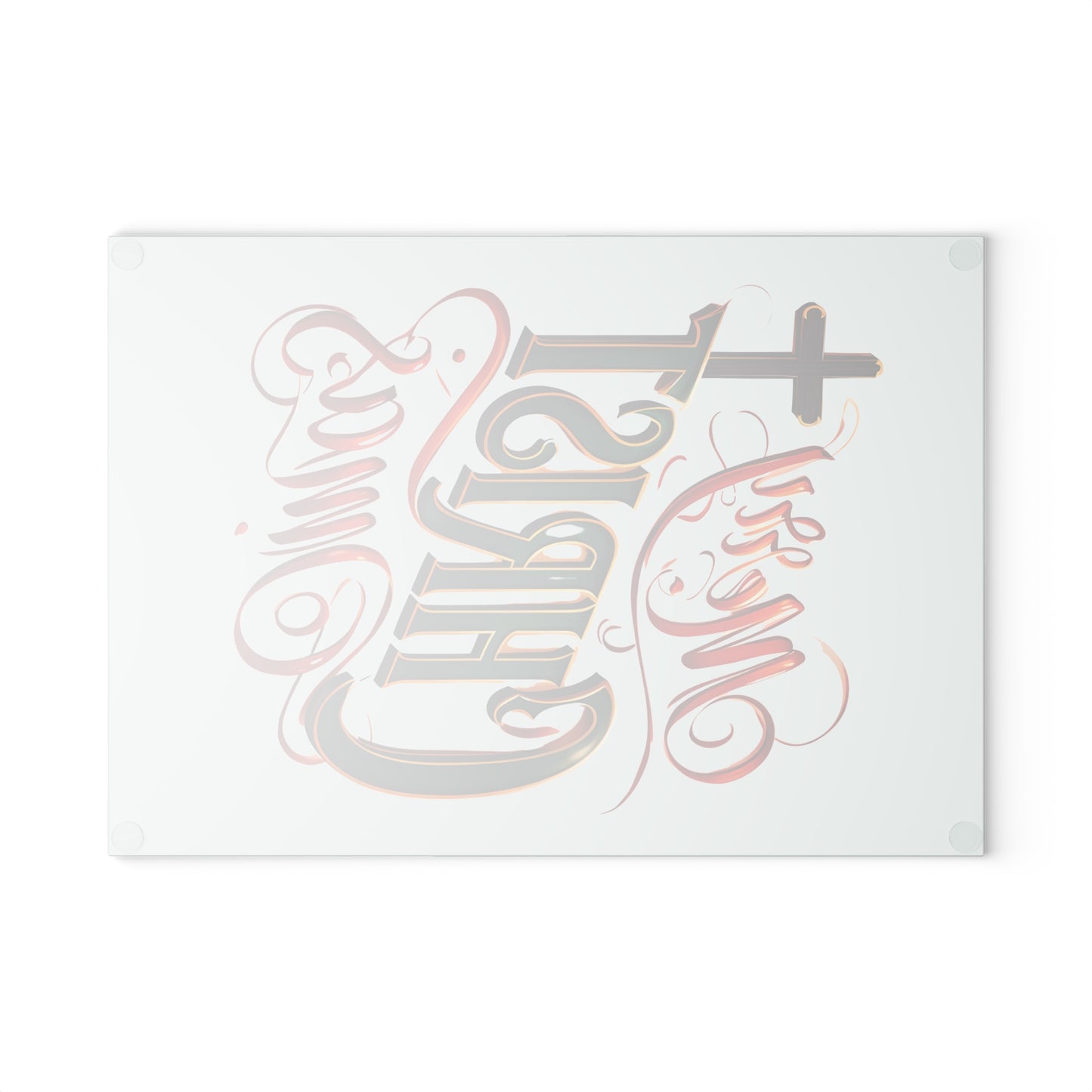 Glass Cutting Board - 'Merry Christmas' Festive Holiday Serving & Prep Board