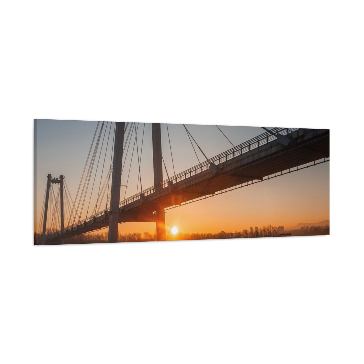 Sunrise Bridge Canvas Wall Art — Matte Stretched Canvas