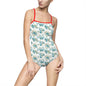 Floral Women's One-Piece Swimsuit, Summer Swimwear, Beachwear, Vacation Essentials, Floral Print Swim Costume